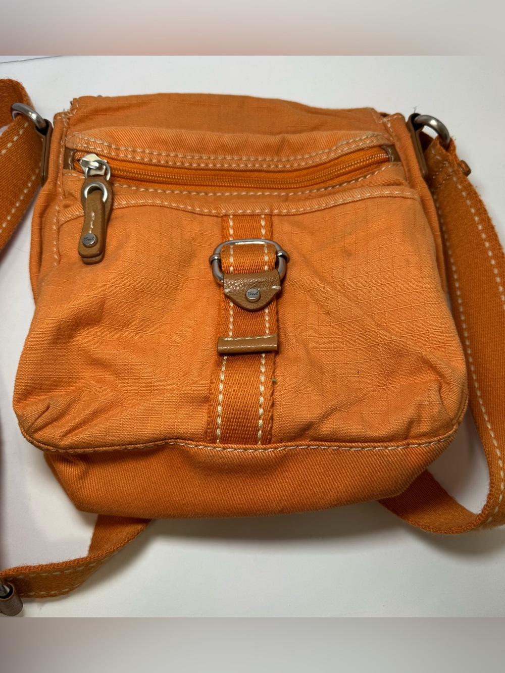 Vintage Fossil Orange Canvas Crossbody Mini
Messenger Utility Bag